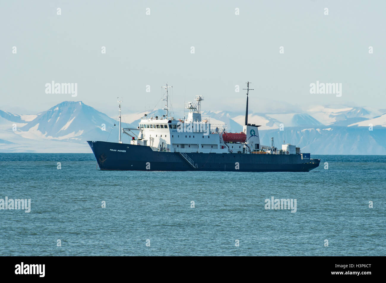 Pionnier polaire à Dolerittneset, Svalbard, Norvège Banque D'Images