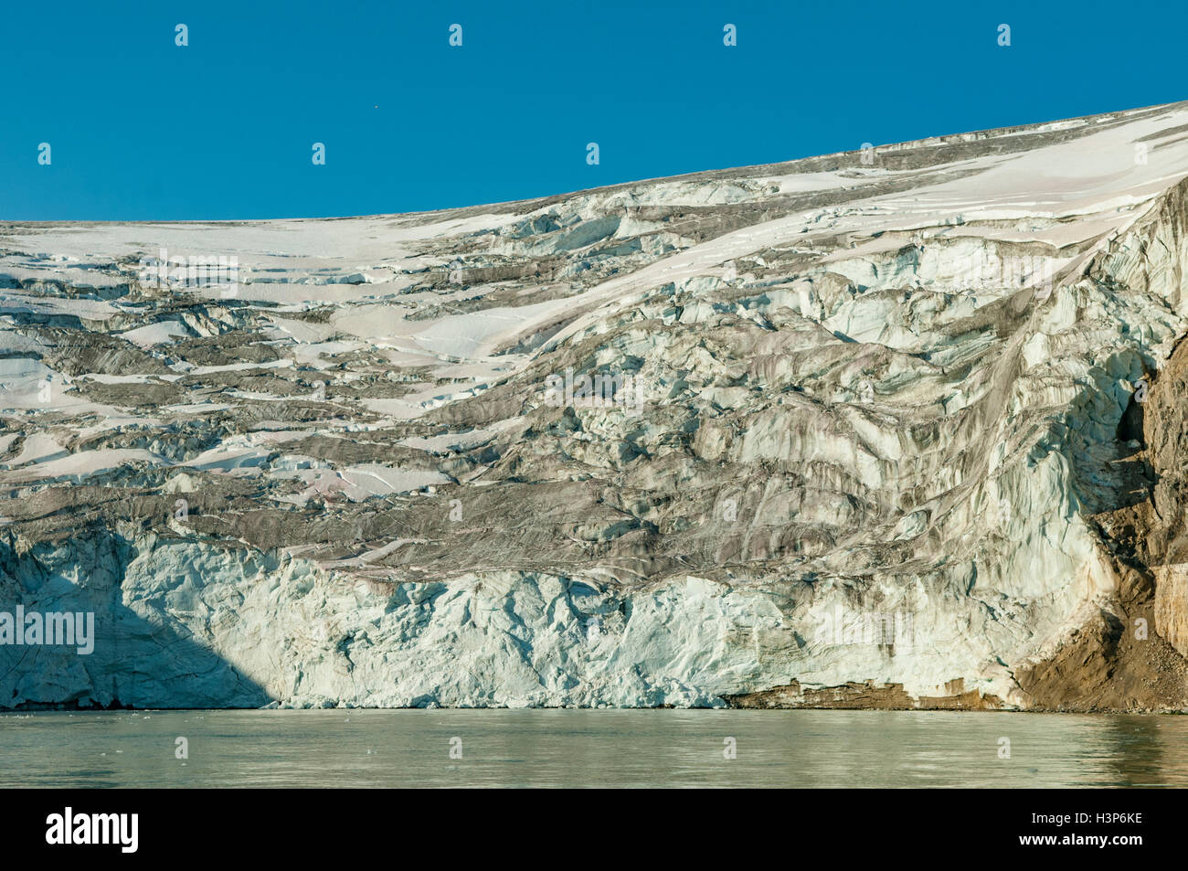 Front du glacier à Alkefjellet, Svalbard, Norvège Banque D'Images