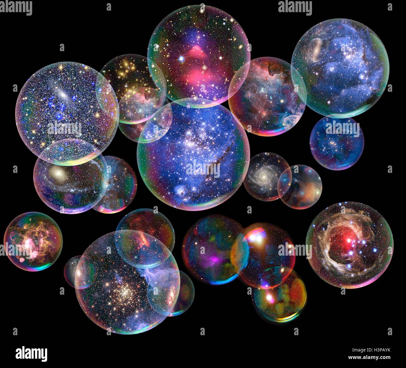 Univers bulle, illustration. Banque D'Images