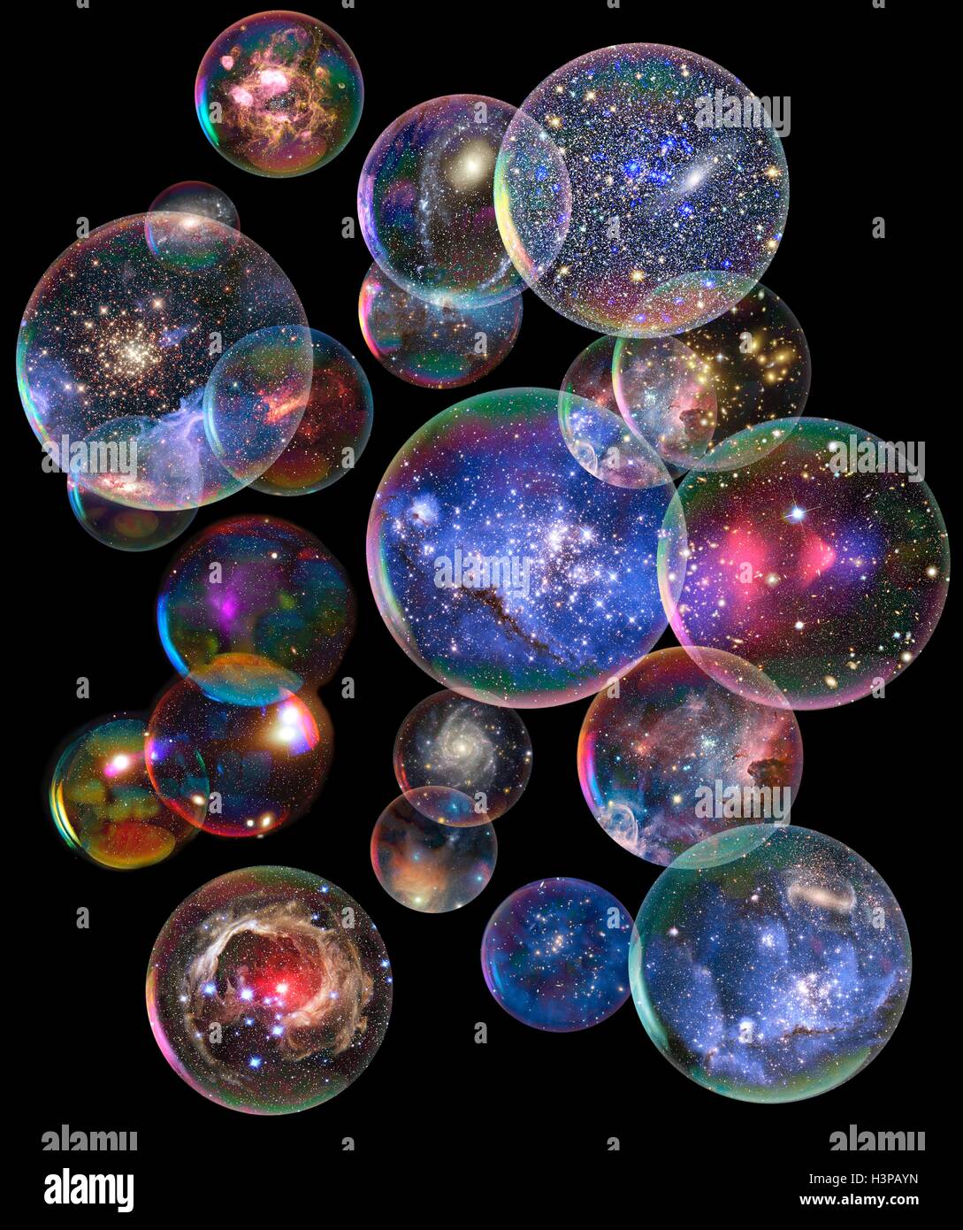 Univers bulle, illustration. Banque D'Images