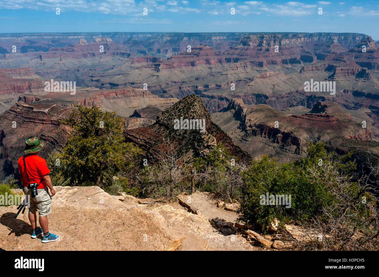 Les touristes au bord du Grand Canyon en Arizona Banque D'Images