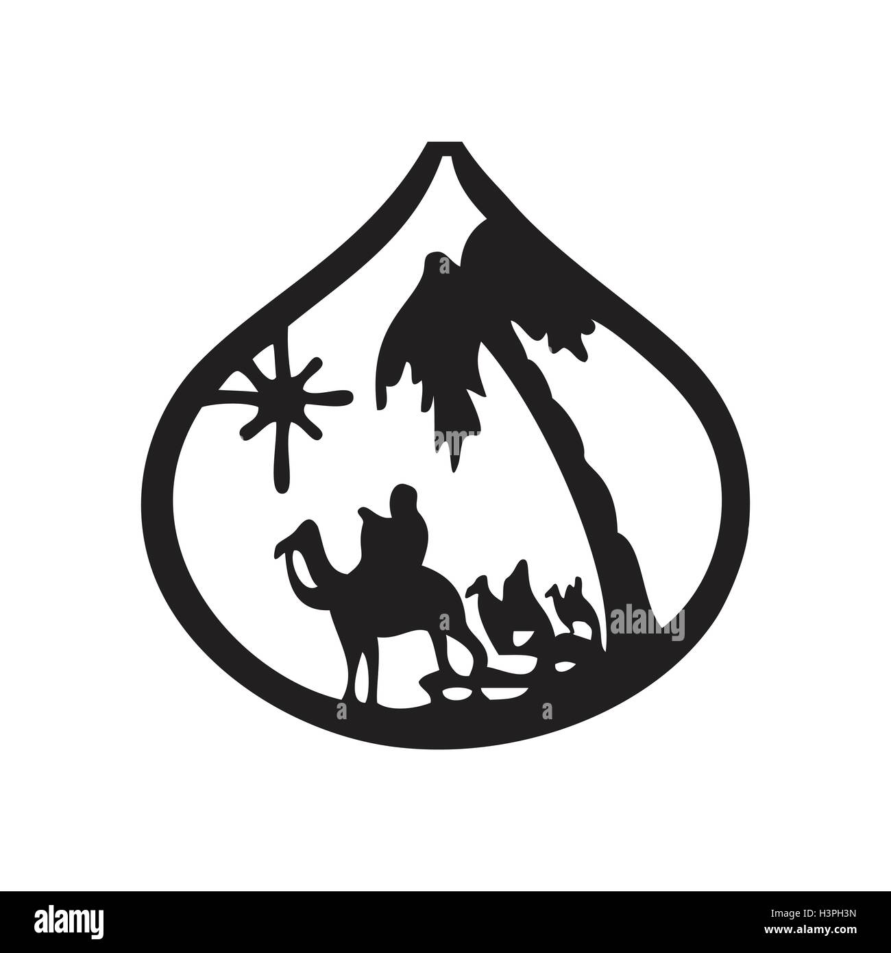 Adoration des Mages icône silhouette vector illustration sur fond blanc. Scène de la Sainte Bible Illustration de Vecteur