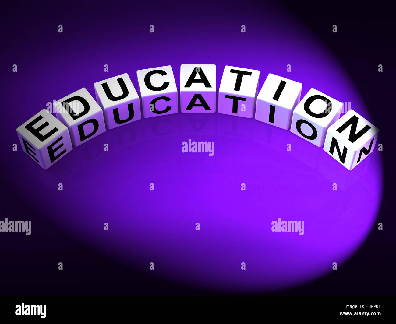 Dés l'éducation représentent la formation et l'apprentissage à l'Éducation Banque D'Images