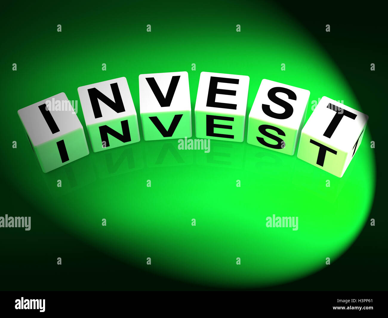 Reportez-vous à investir Investir dés ou prêt à doter Banque D'Images
