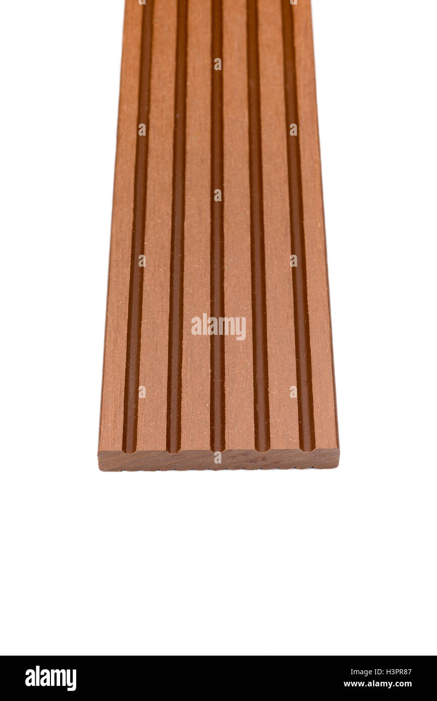 Matériau composite bois plinthes pour parquet - plancher bandes isolated on white Banque D'Images