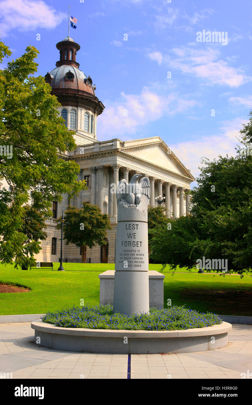 Le monument commémoratif de la police à l'extérieur de la Caroline du Sud à Columbia State Capitol building Banque D'Images