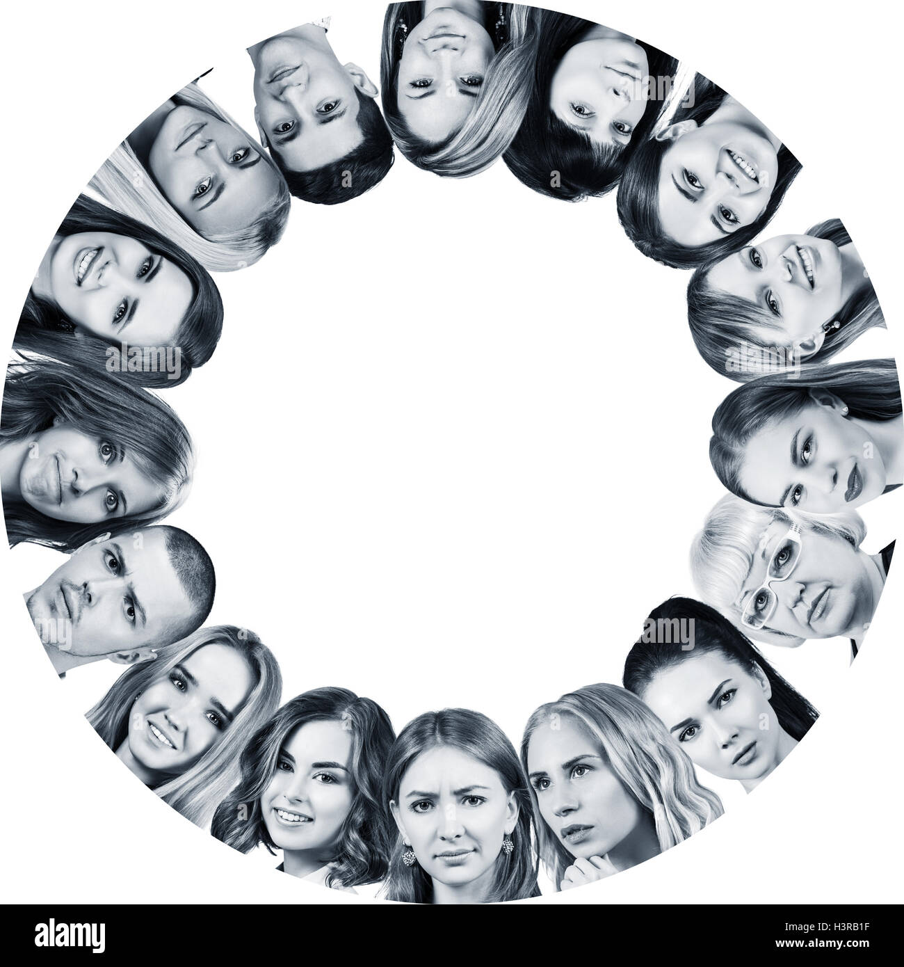 Collage de différentes personnes en cercle. Banque D'Images