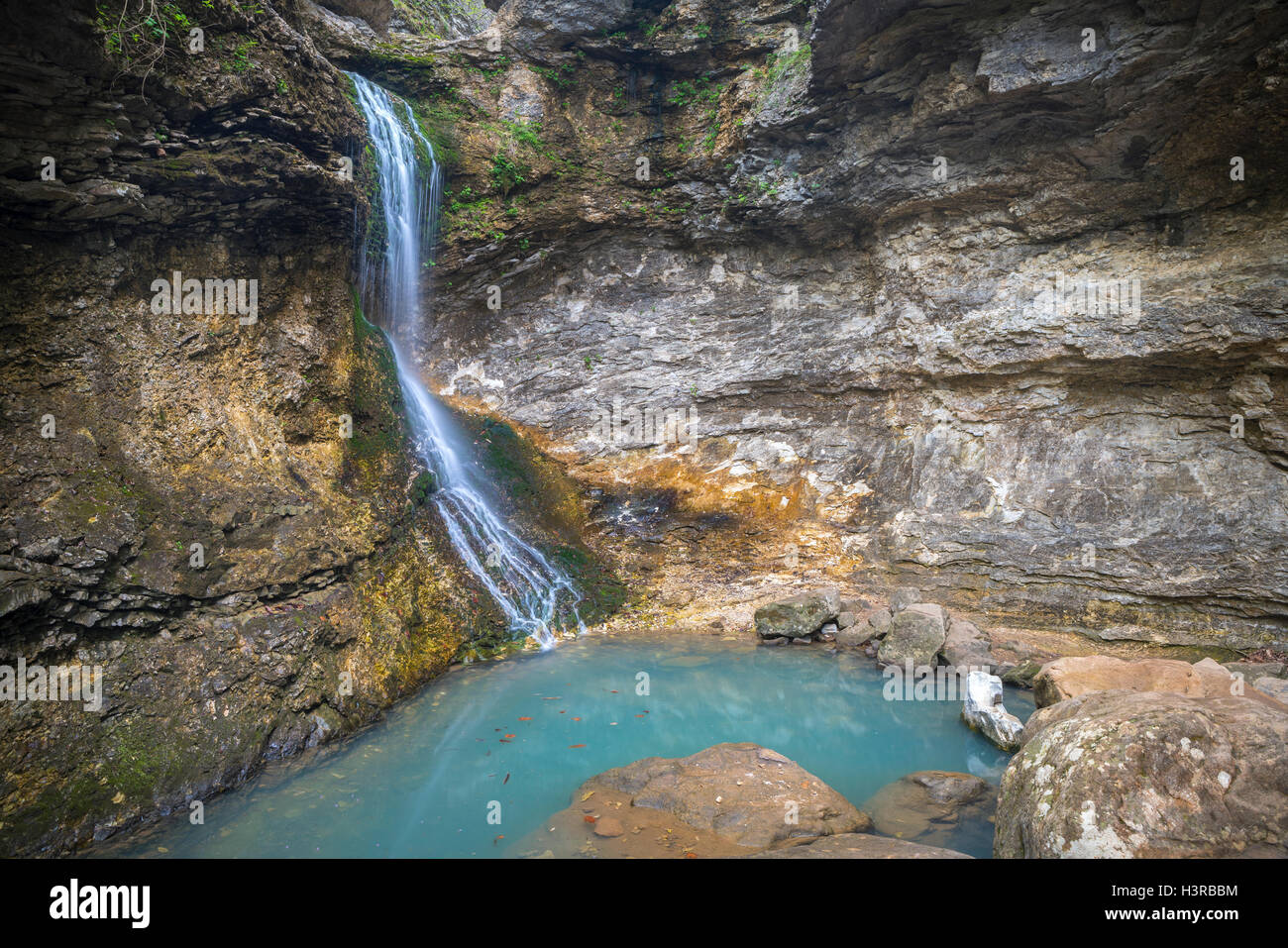 Buffalo River, l'Arkansas : Eden falls et bleu piscine sur Eden Creek, vallée perdue Banque D'Images