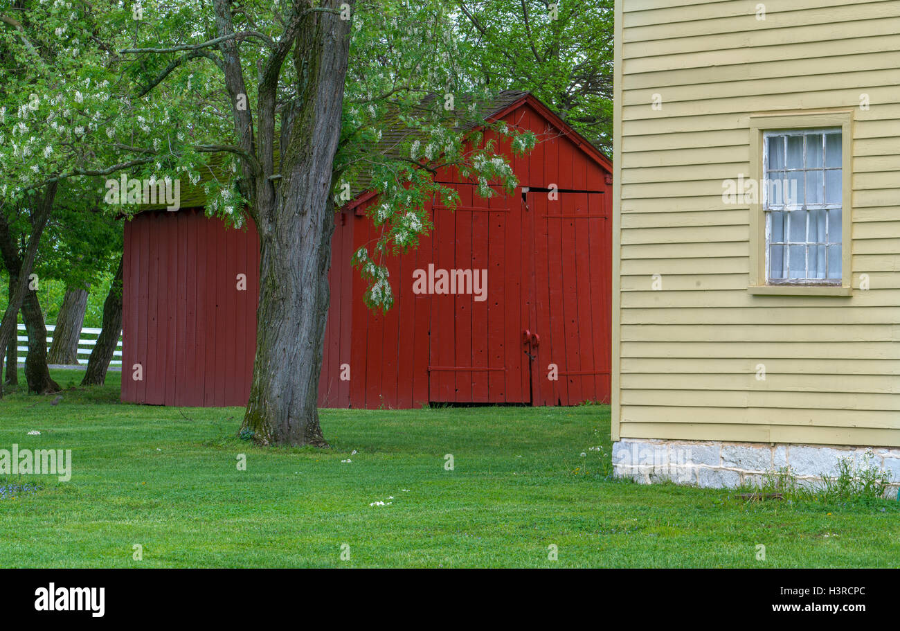 Harrodsburg, Kentucky : vue sur le Shaker Village de Pleasant Hill Banque D'Images