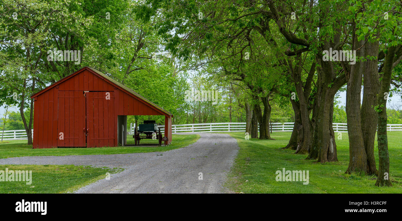 Harrodsburg, Kentucky : vue sur le Shaker Village de Pleasant Hill Banque D'Images