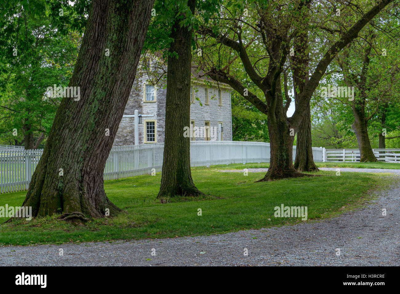 Harrodsburg, Kentucky : vue sur le Shaker Village de Pleasant Hill Banque D'Images