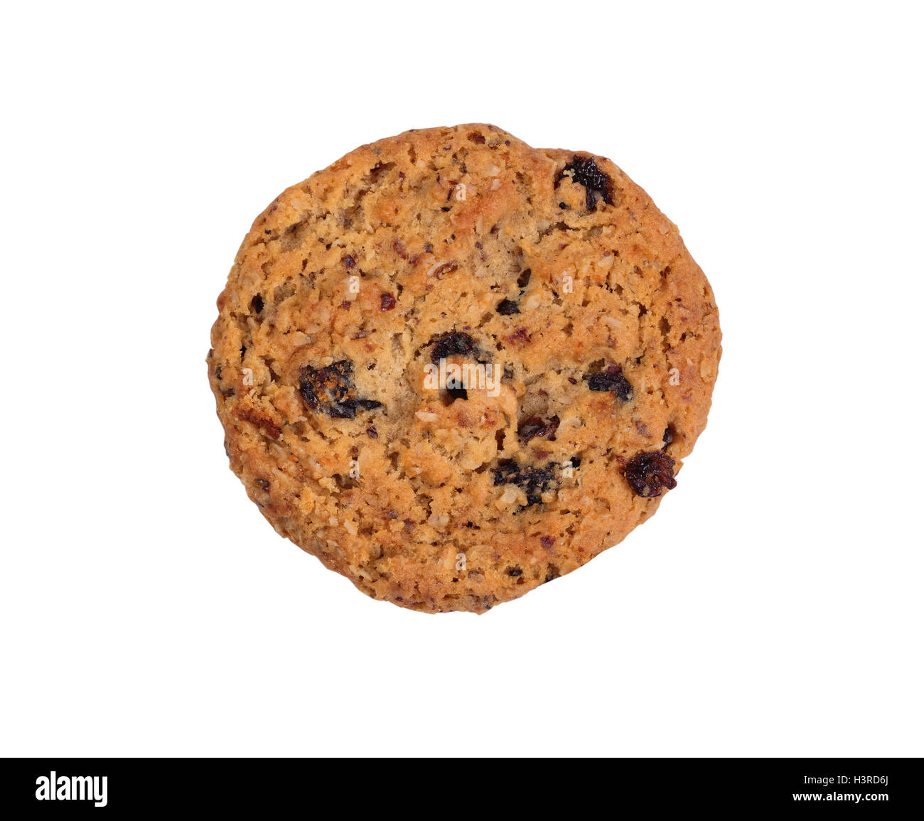 L'avoine et aux raisins frais entier cookie isolated on white Banque D'Images