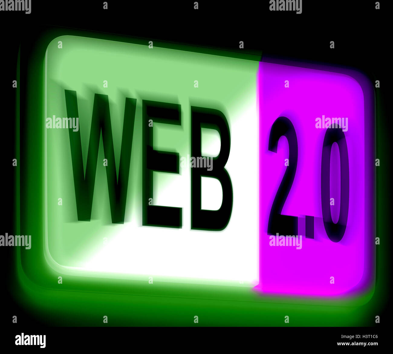 2.0 Web signe fait l'utilisateur dynamique WWW Banque D'Images