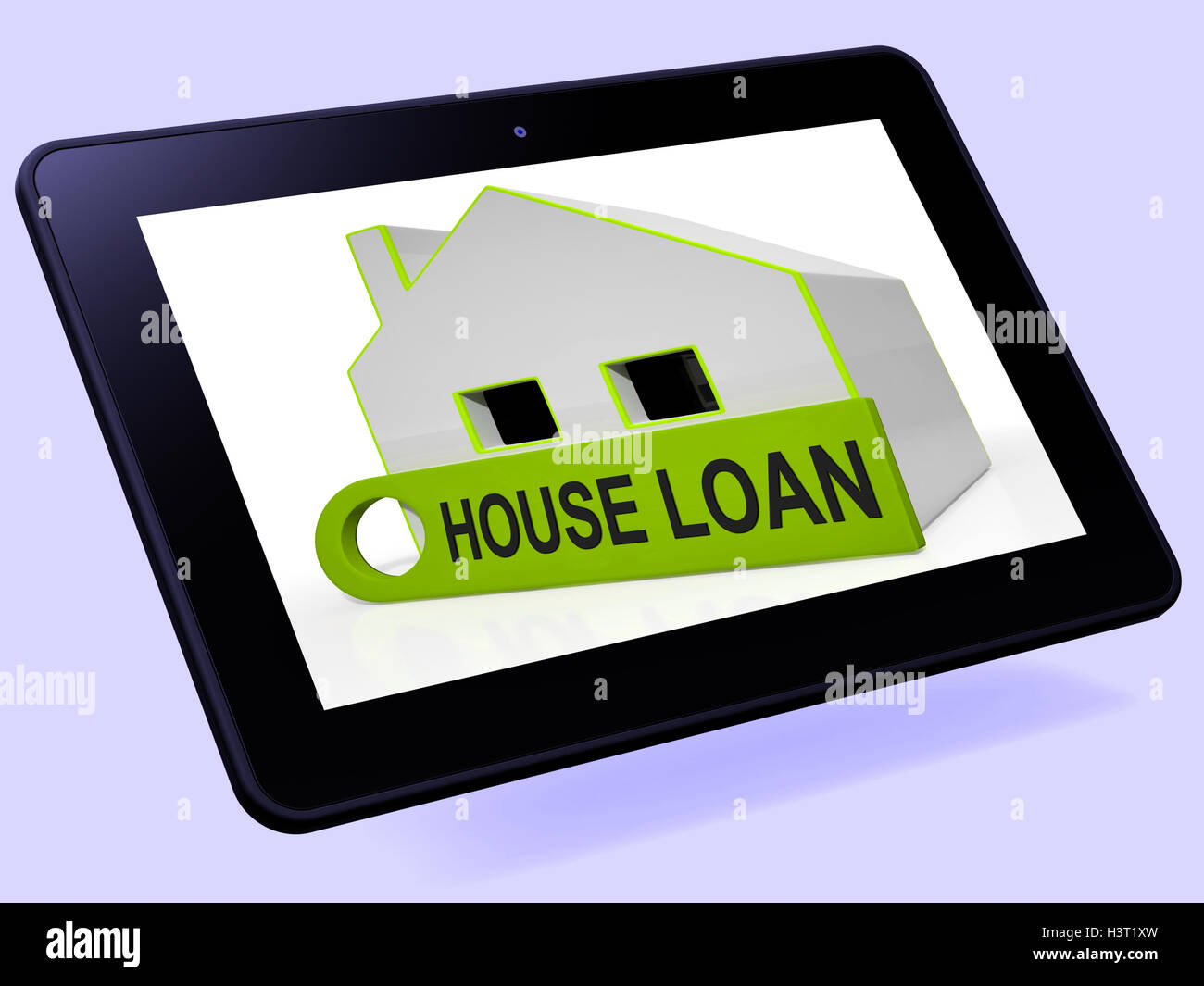 Chambre Home Tablet crédit Prêt Emprunt hypothécaire et montre Banque D'Images