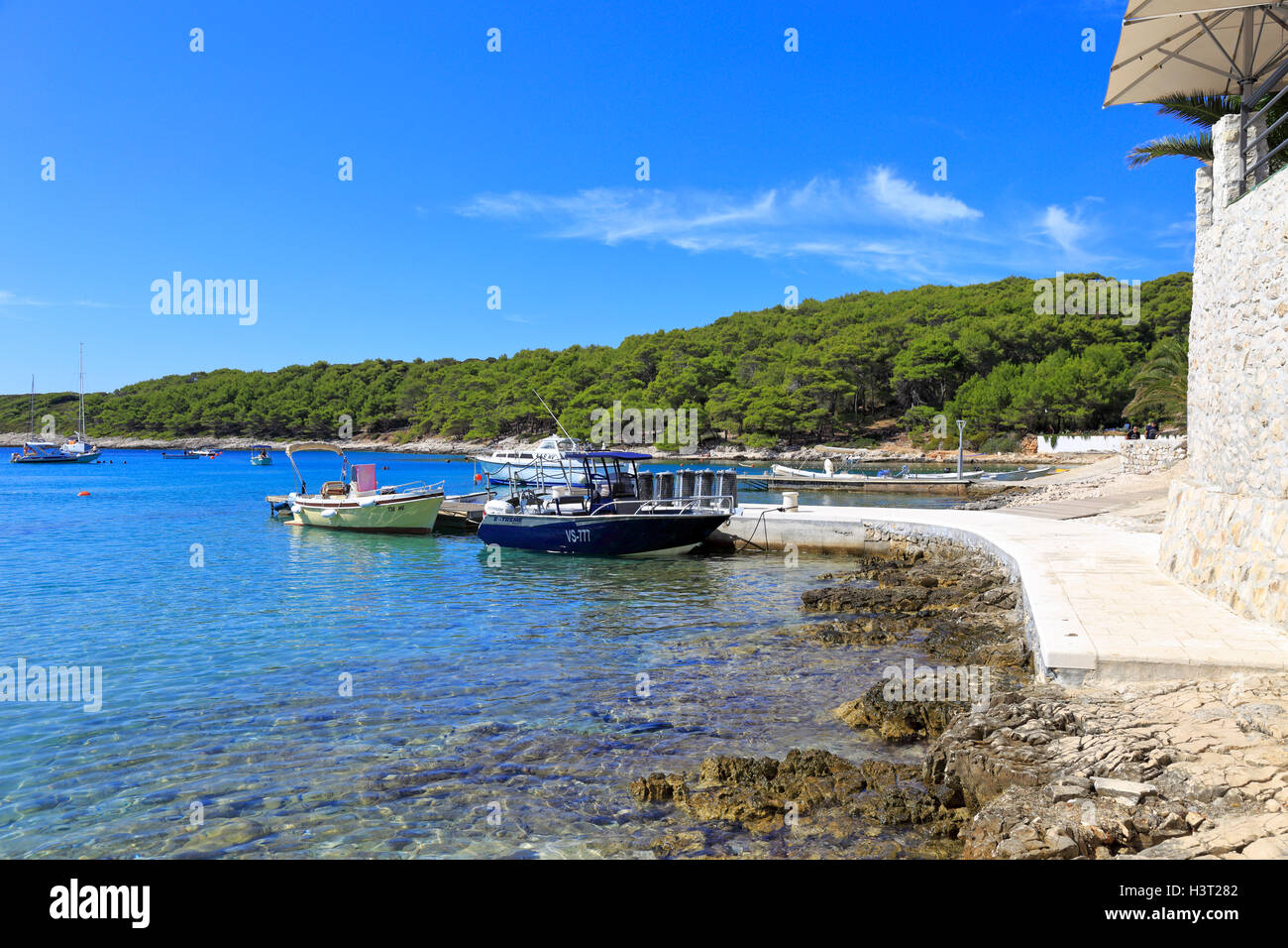 Palmizana, St Clement, les îles Pakleni près de Hvar, Croatie, Dalmatie, côte dalmate, l'Europe. Banque D'Images