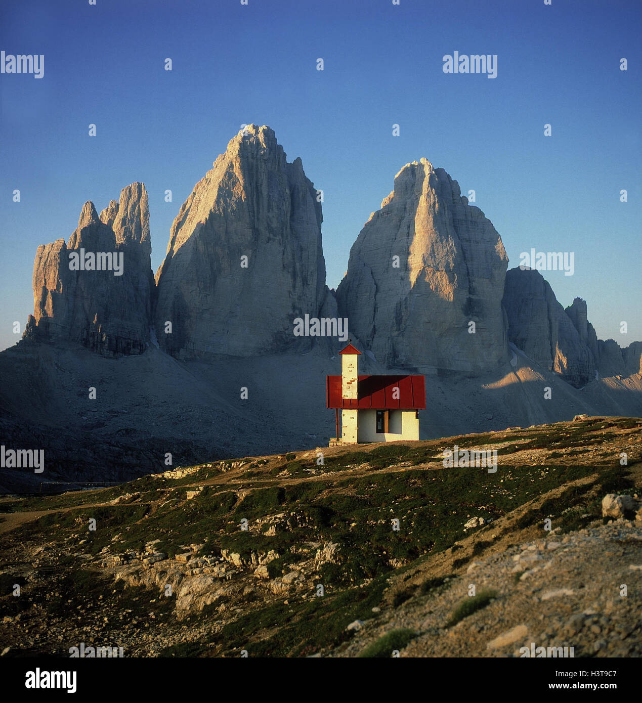 L'Italie, le Tyrol du Sud, les Dolomites, trois pinacles, bande, paysage de montagnes, montagnes, rock, attaques de bile, summit group, 2857 m à 2999 m Banque D'Images