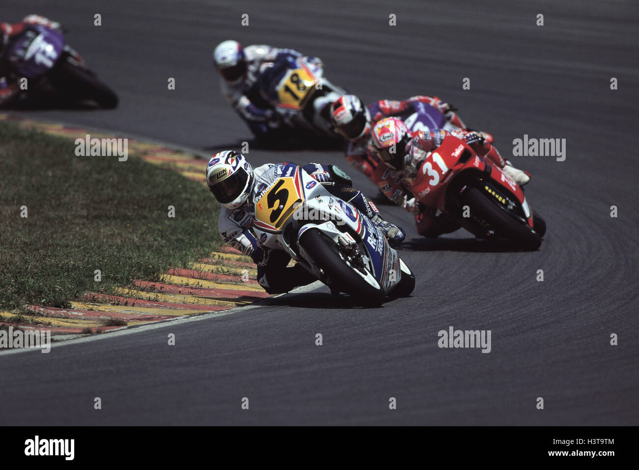 Grand Prix, race track, position courbée motocycliste, le sport automobile, moto, 250 centimètres cubes, racing, course, course, événement, course de moto, moto sport, race track Banque D'Images