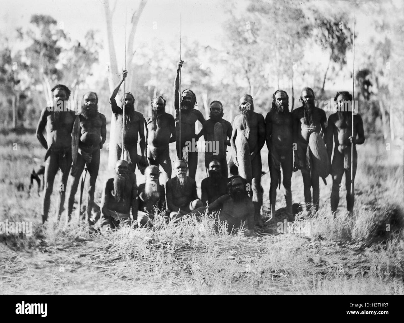 Les hommes autochtones australiens 1890 Banque D'Images