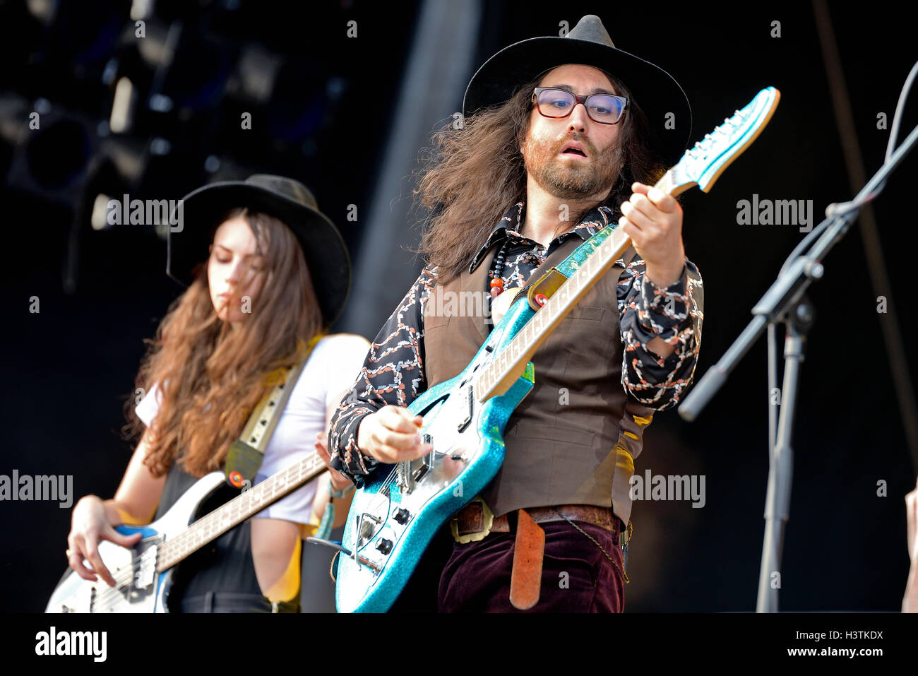 BARCELONA - 30 mai : le fantôme d'un tigre à dents de sabre (band) effectue au Primavera Sound Festival 2015. Banque D'Images