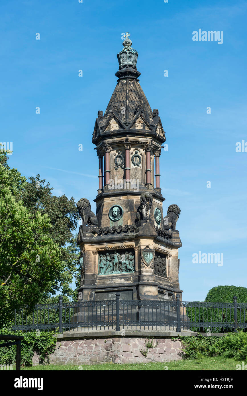 Memorial, monument commémoratif de guerre, mémorial aux morts de 1866 et 1870, Magdebourg, Saxe-Anhalt, Allemagne Banque D'Images