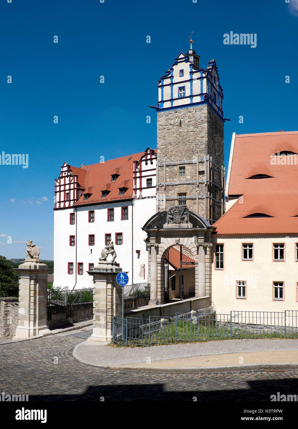 Le château Schloss Bernburg, Bernburg, Saxe-Anhalt, Allemagne Banque D'Images