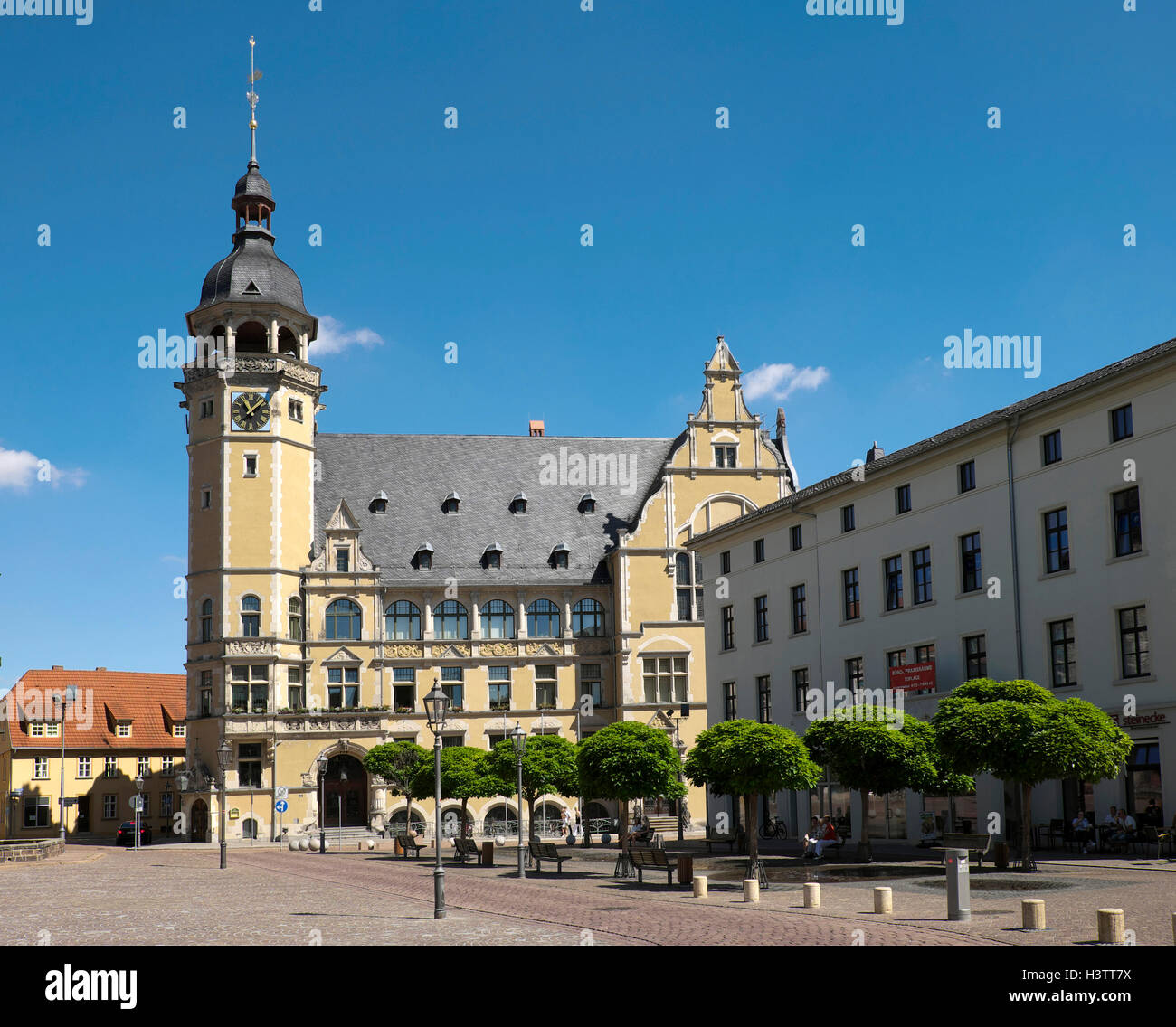 Hôtel de ville, place du marché, à Köthen, en Saxe-Anhalt, Allemagne Banque D'Images