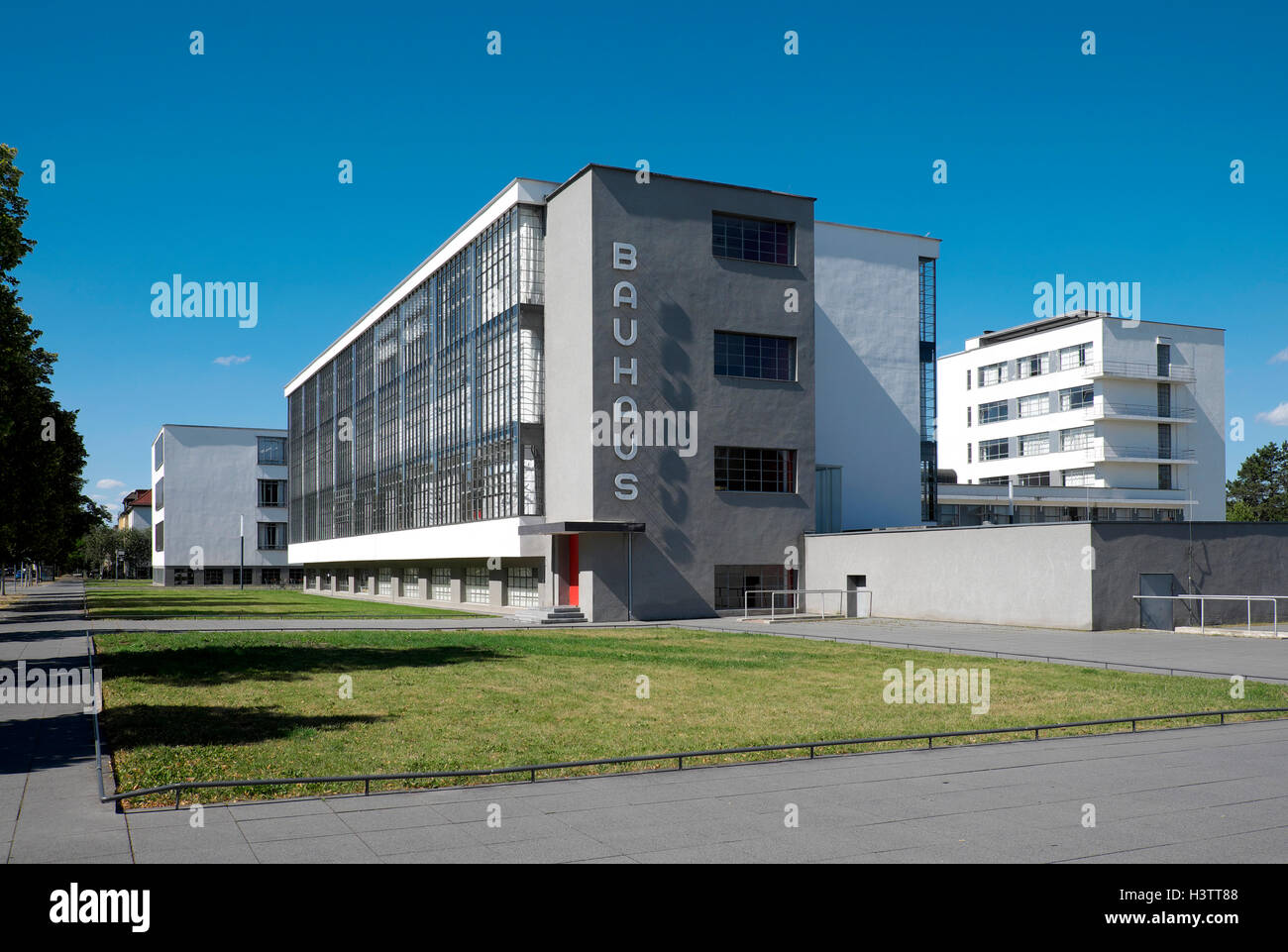 Le Bauhaus Dessau, Dessau, Dessau Dessau-Ro, Saxe-Anhalt, Allemagne Banque D'Images