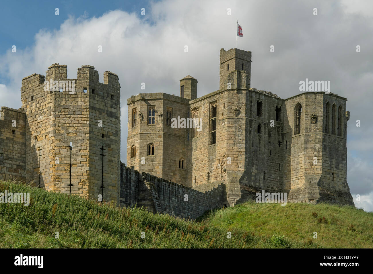 Château de Warkworth, Northumberland, England Banque D'Images