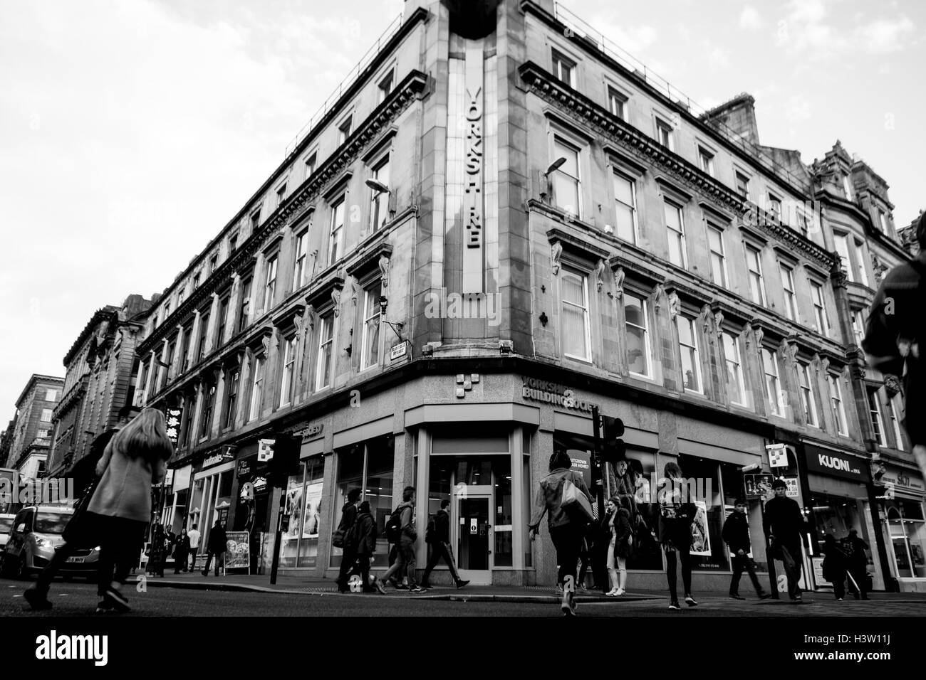 Street Photography, Film, l'heure de pointe, la ville, la circulation, Glasgow, Ecosse, Banque D'Images