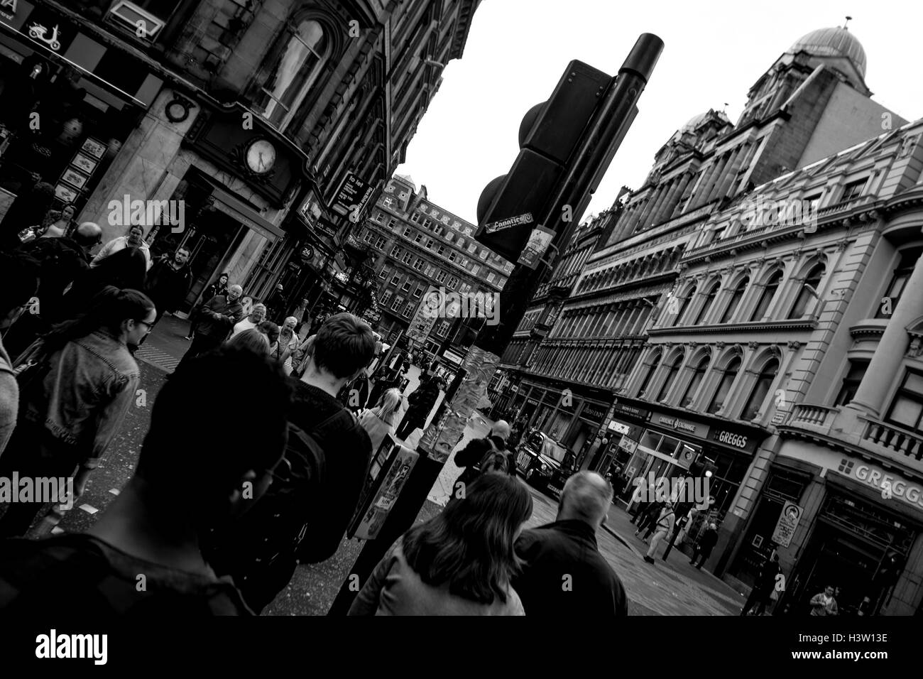 Street Photography, Film, l'heure de pointe, la ville, la circulation, Glasgow, Ecosse, Banque D'Images