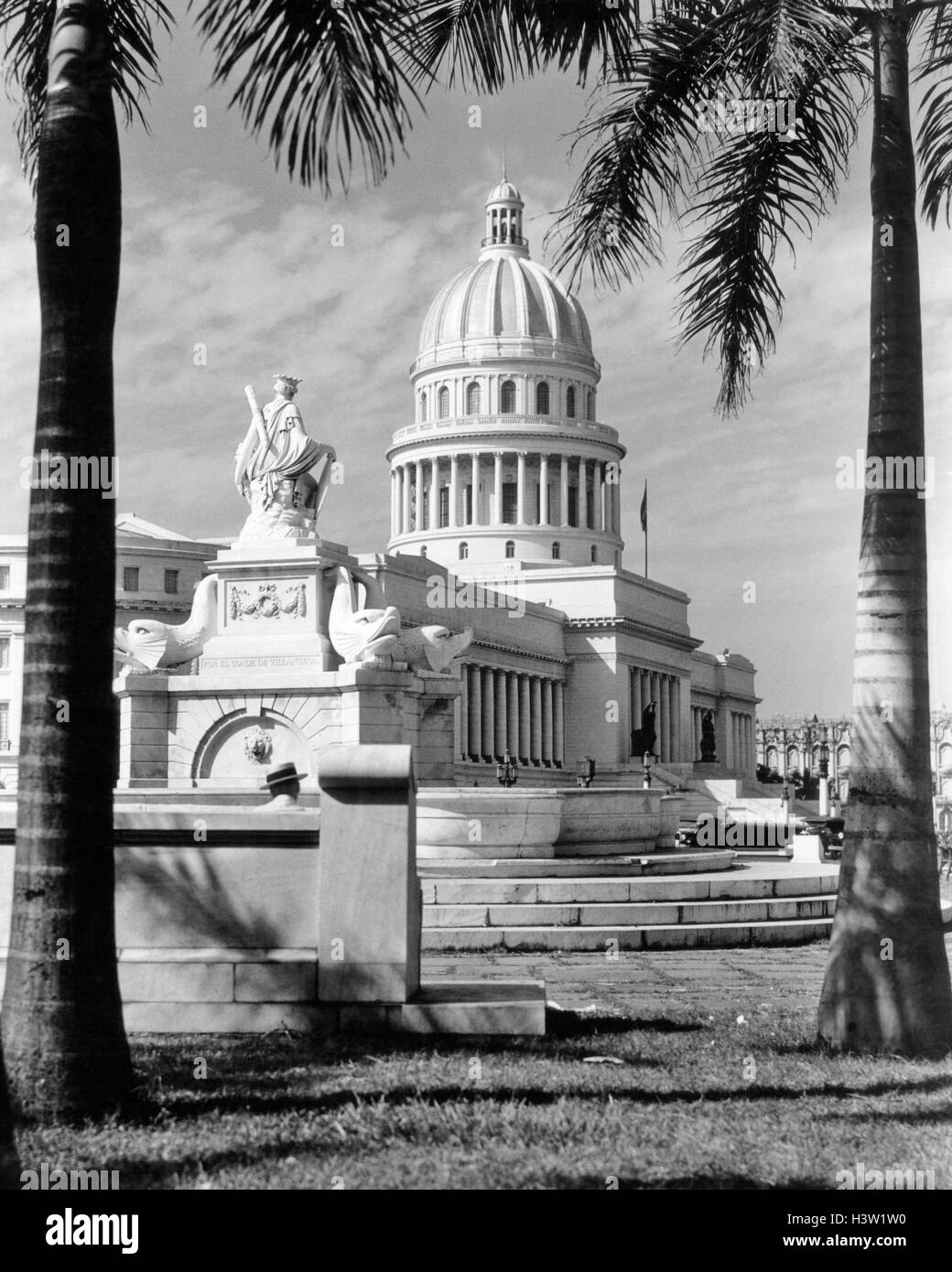 Années 1930 Années 1940 CAPITOL BUILDING LA HAVANE CUBA Banque D'Images