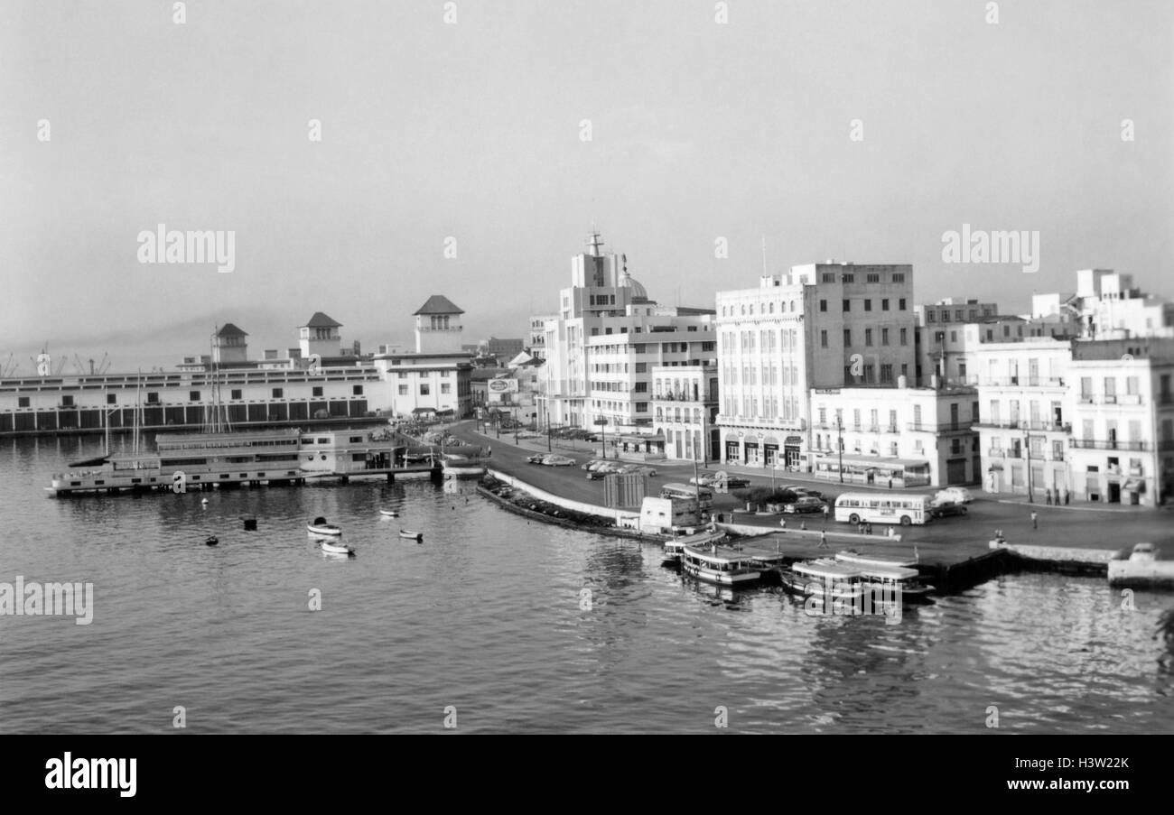 1950 HARBOR WATERFRONT LA HAVANE CUBA Banque D'Images