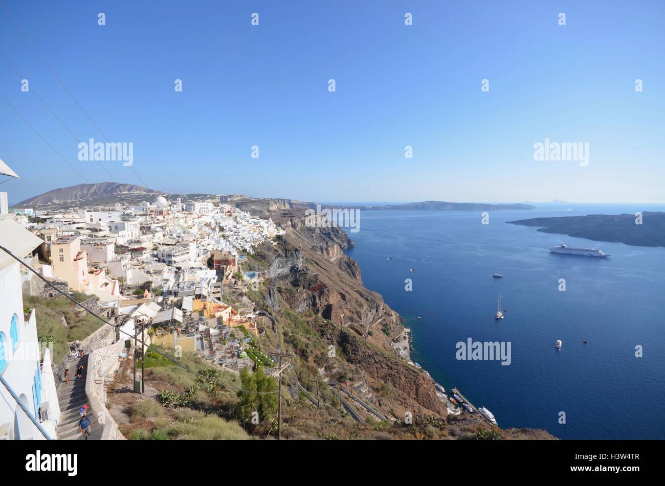 Scenic outlook dans Santorini, Grèce Banque D'Images