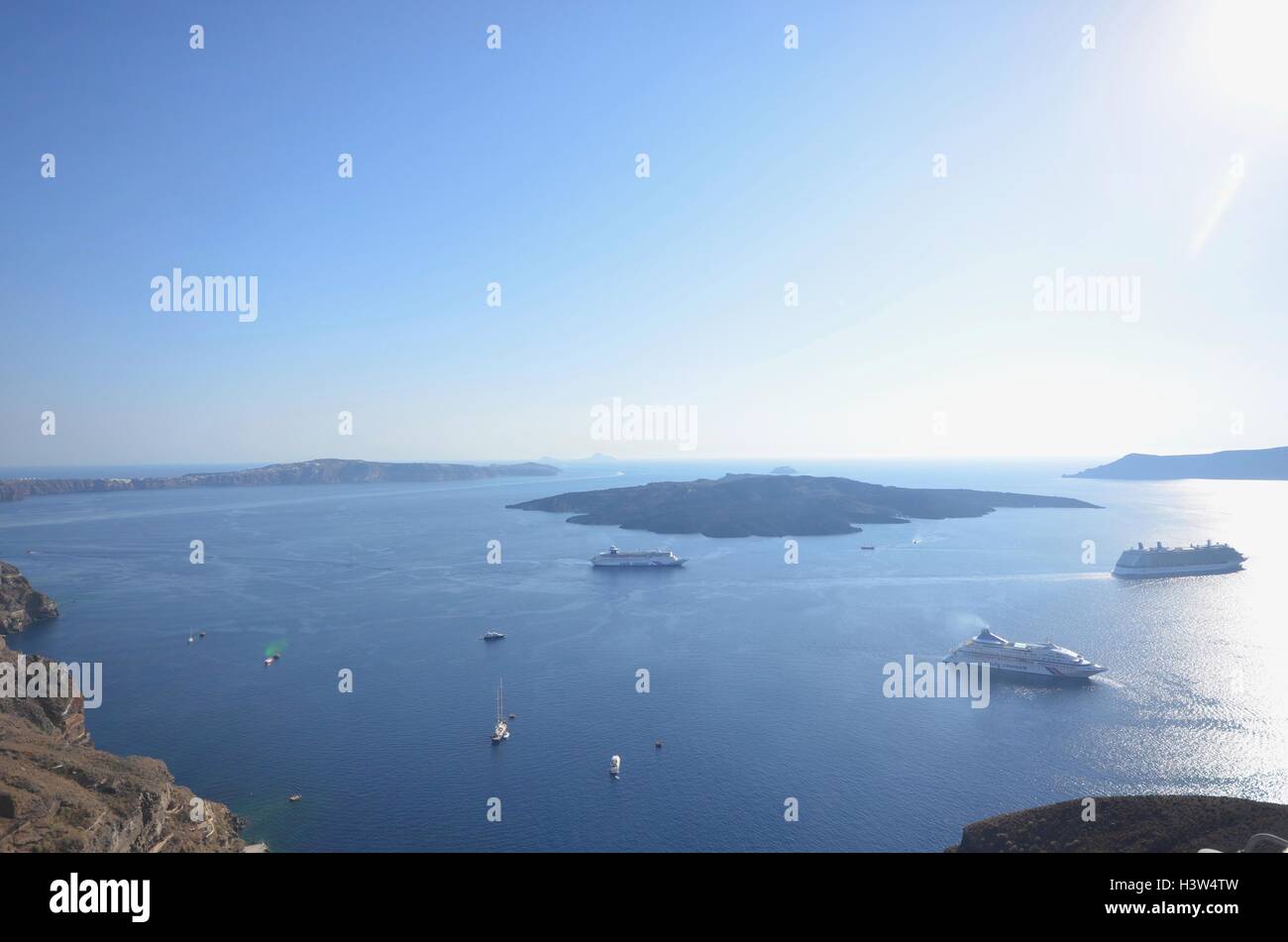 Scenic outlook dans Santorini, Grèce Banque D'Images