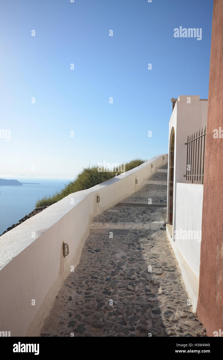 Scenic outlook dans Santorini, Grèce Banque D'Images