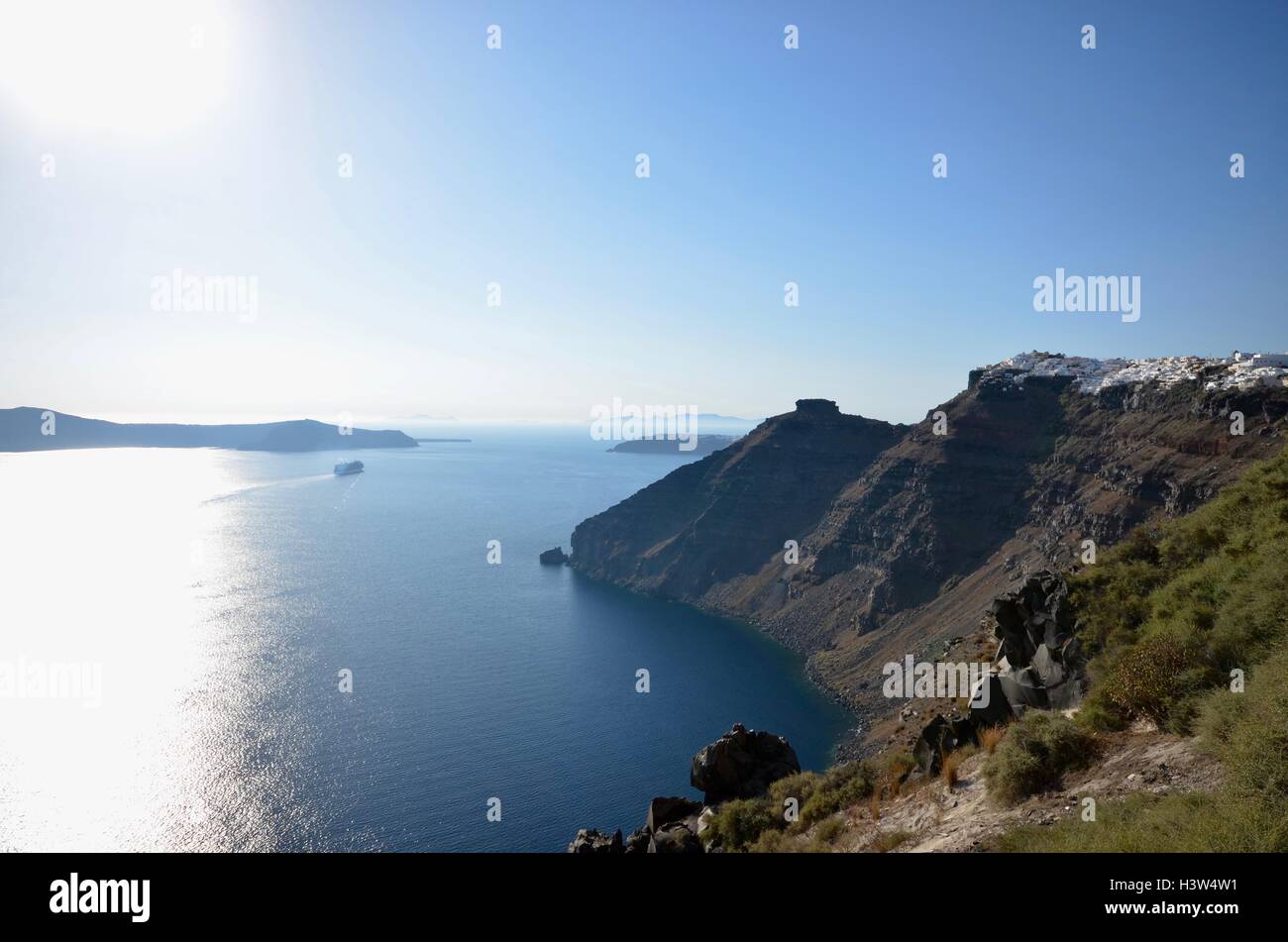 Scenic outlook dans Santorini, Grèce Banque D'Images