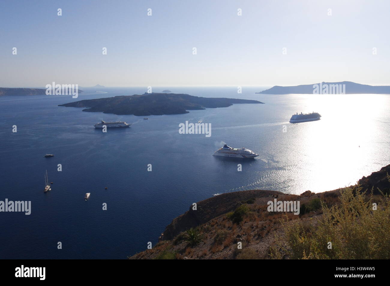 Vista de Santorin, Grèce Banque D'Images