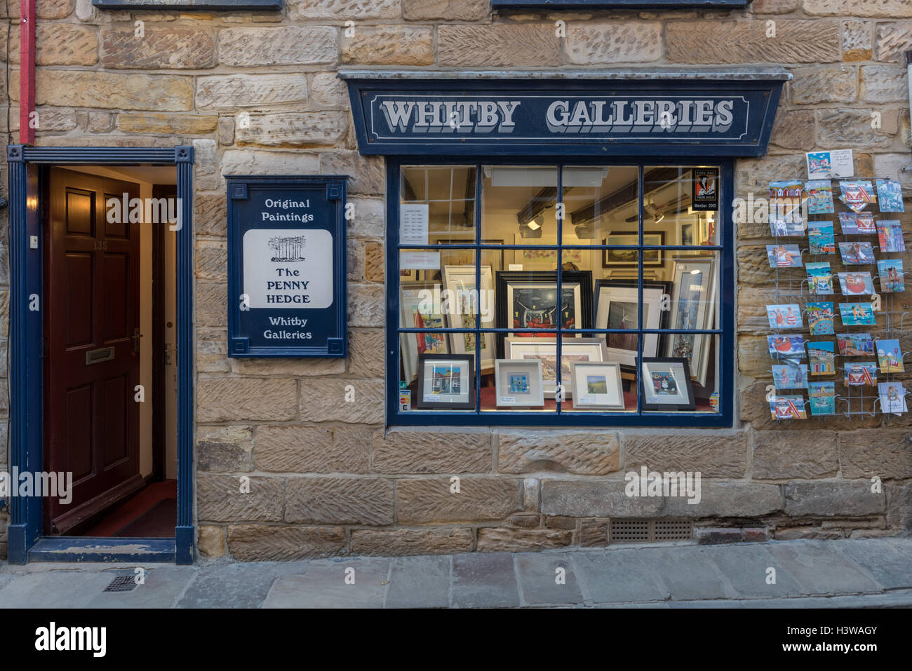 Une boutique d'art Galeries Whitby sur Church Street Whitby Banque D'Images