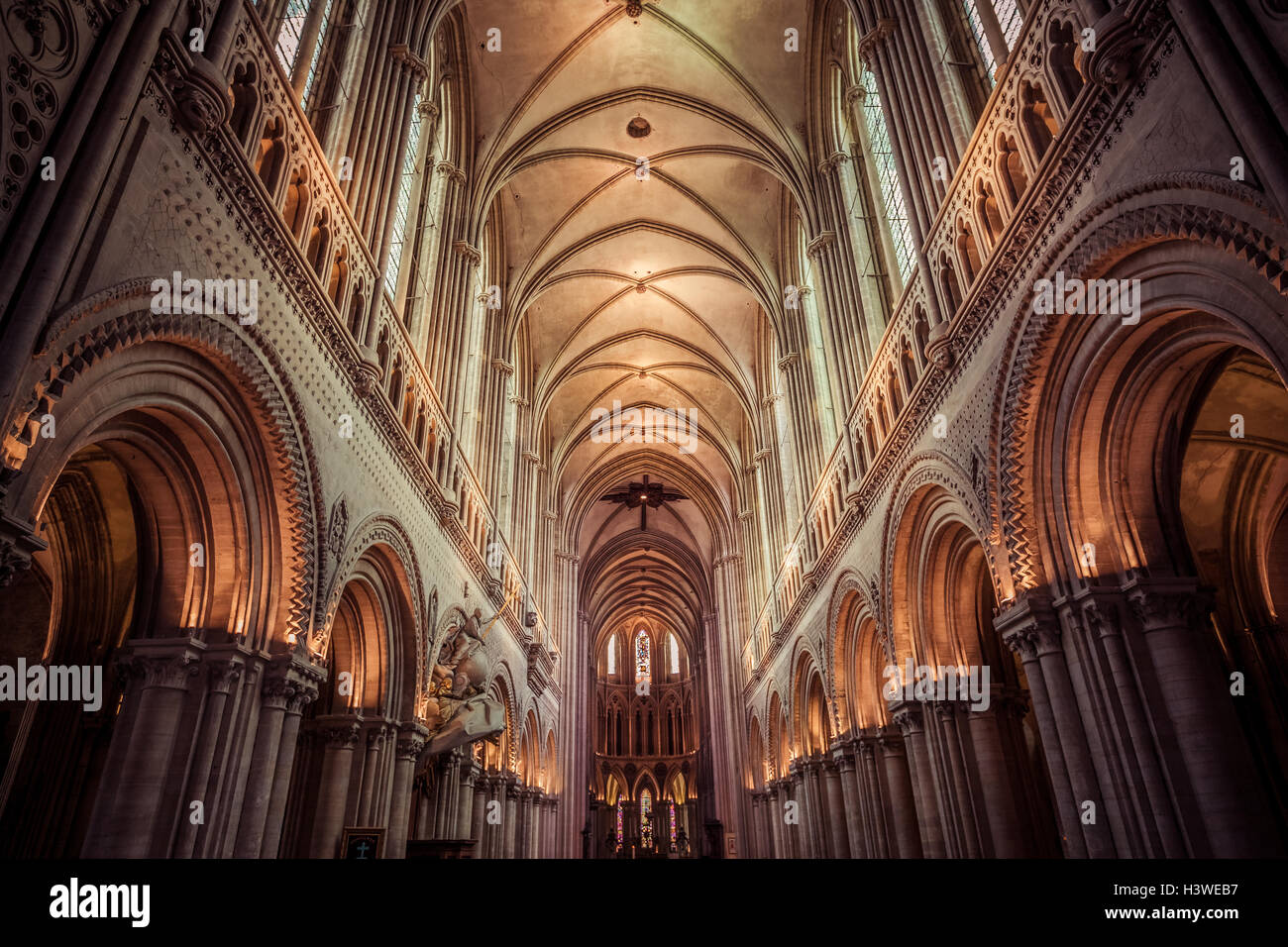 La cathédrale de Bayeux, Normandie, France Banque D'Images