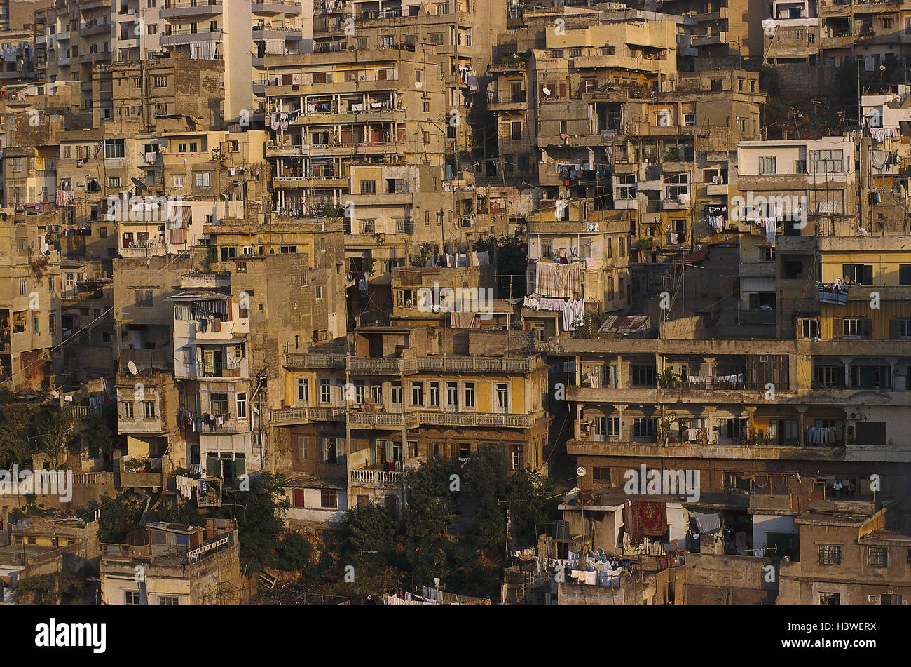 Liban, Tripoli, vue sur la ville, le Moyen-Orient, l'avant à l'Est, au Proche-Orient, de la ville, maisons, maisons, villes, quartier résidentiel Banque D'Images