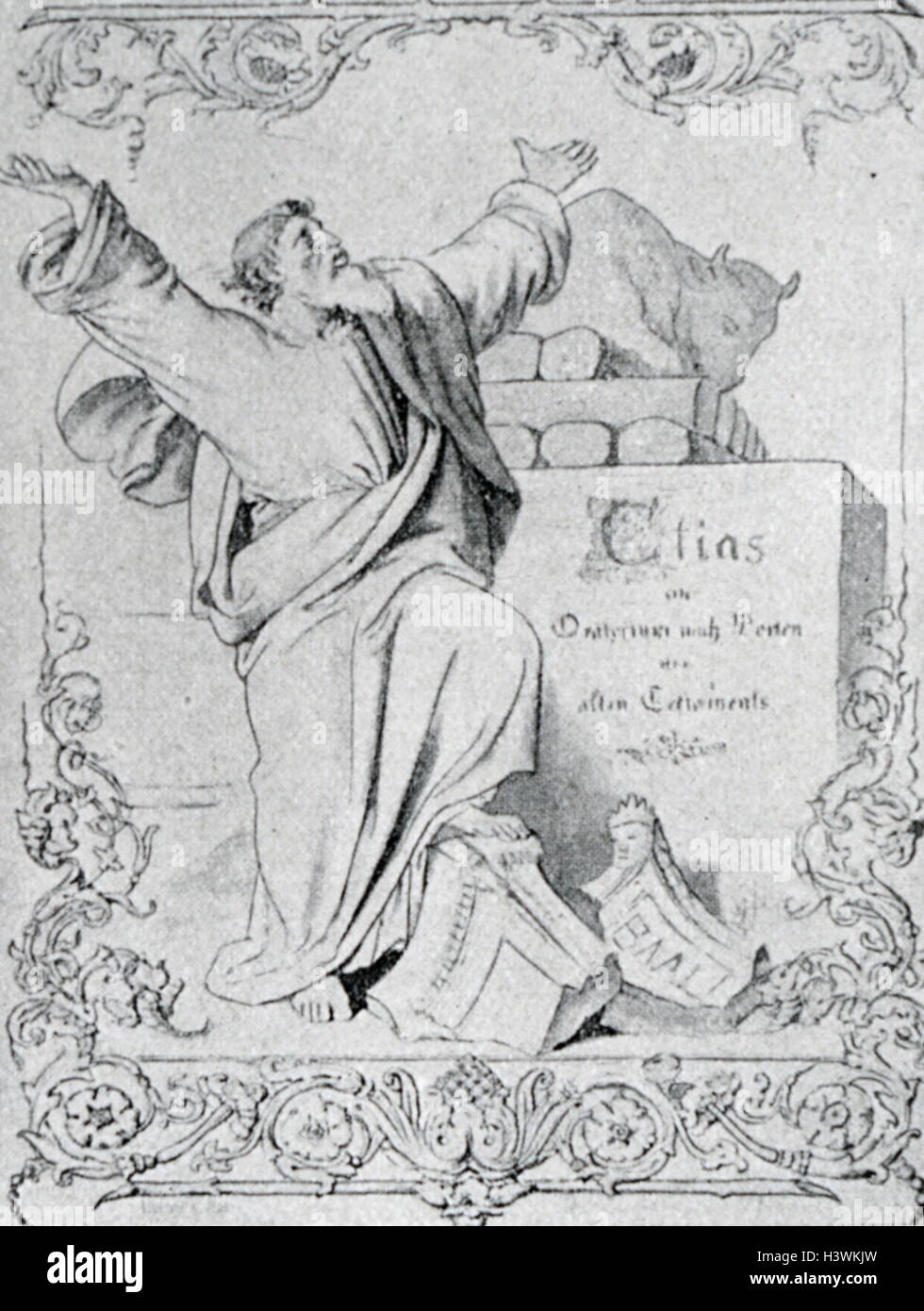 Couverture de la première édition pour Elie, un oratorio écrit par Felix Mendelssohn (1809-1847), un compositeur, pianiste, organiste et chef d'orchestre de l'époque romantique. En date du 19e siècle Banque D'Images