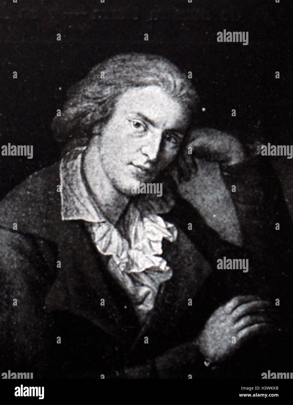 Portrait de Friedrich Schiller (1759-1805), un poète allemand, philosophe, médecin, historien et auteur dramatique. En date du 19e siècle Banque D'Images