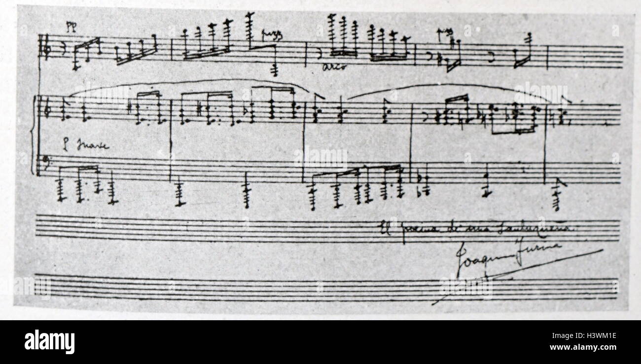 Partitions par Joaquín Turina (1882-1949), un compositeur espagnol de musique classique. En date du 20e siècle Banque D'Images