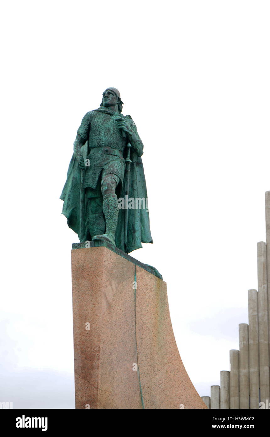 Statue de Leif Erikson (970-1020) un explorateur qui est considéré comme le premier Européen à la terre en Amérique du Nord. En date du 21e siècle Banque D'Images