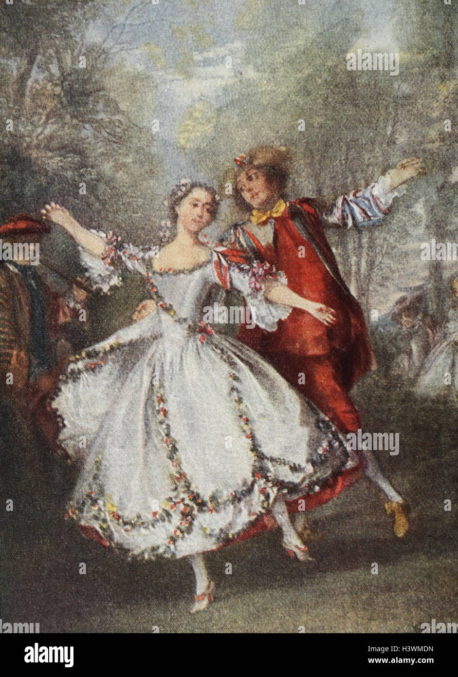 La peinture intitulée "La danseuse Camargo' par Nicolas Lancret (1690-1743) un peintre français. En date du 18e siècle Banque D'Images