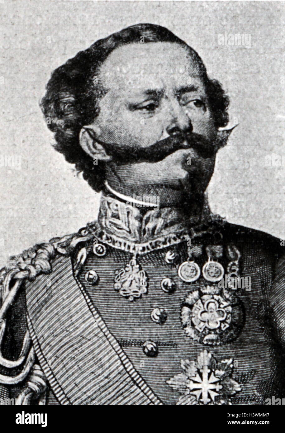 Portrait de Victor Emmanuel II d'Italie (1820-1878) Roi d'Italie. En date du 19e siècle Banque D'Images