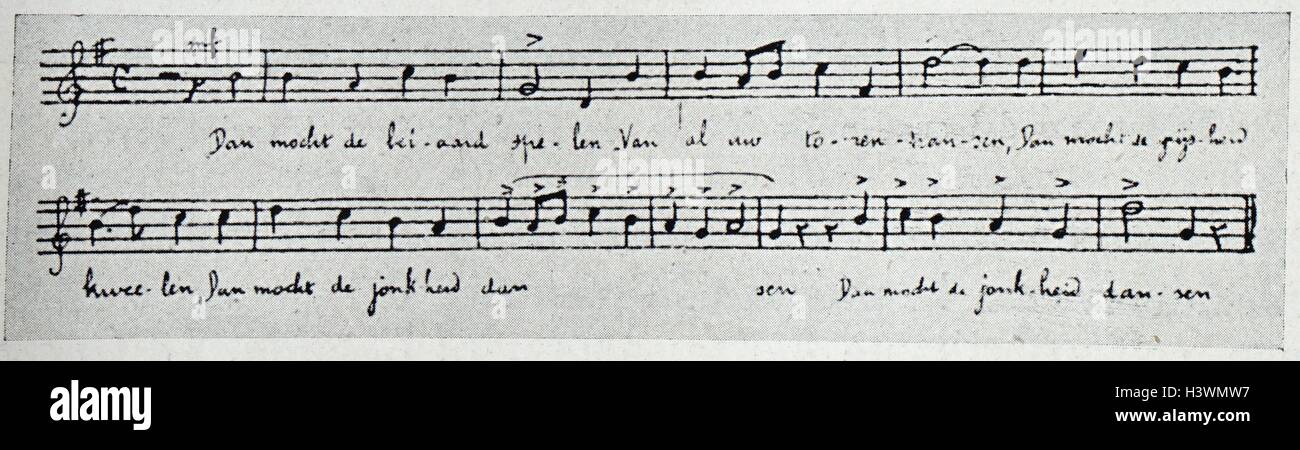 Partitions par Peter Benoit (1834-1901), un compositeur flamand. En date du 19e siècle Banque D'Images