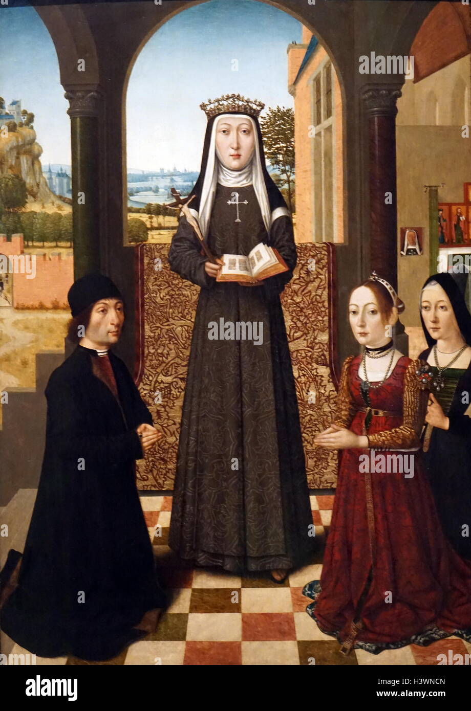 La peinture intitulée 'St Catherine de Bologne' par le maître de la Baroncelli Portraits Banque D'Images