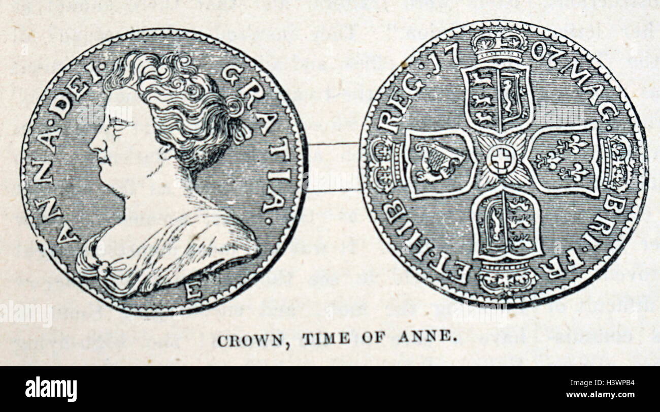 Demi-couronne représentant Anne, reine de Grande-Bretagne (1665-1714) Reine d'Angleterre, d'Écosse et d'Irlande. En date du 18e siècle Banque D'Images
