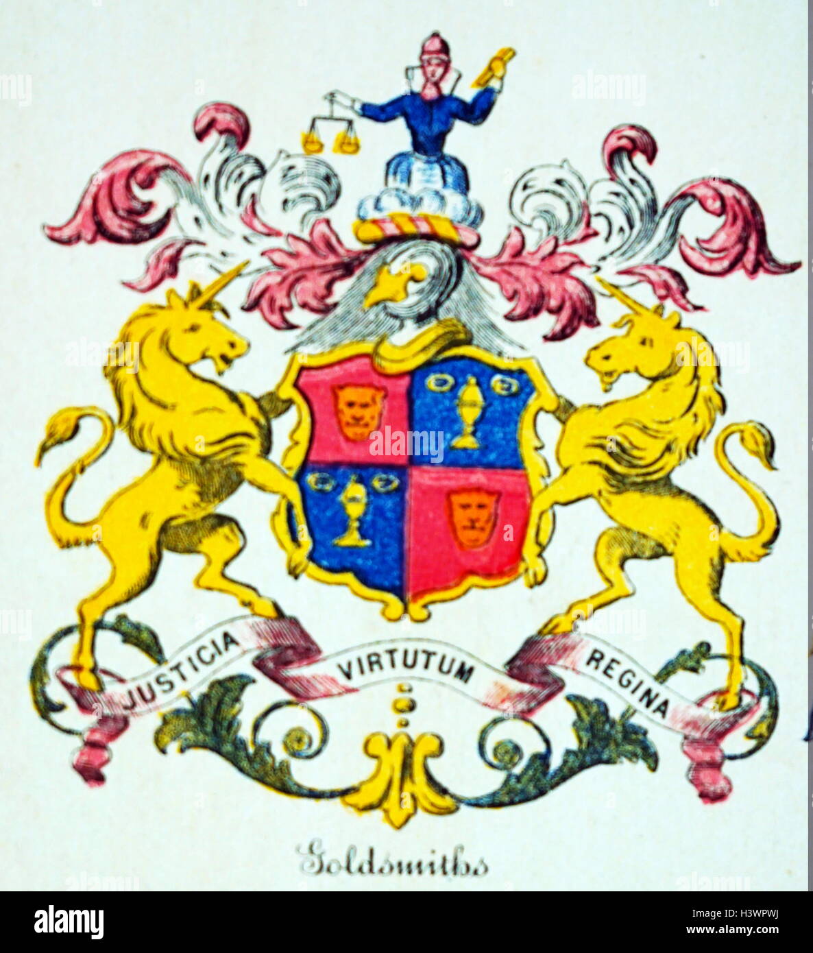 Blason de la Goldsmiths' entreprise. En date du 16e siècle Banque D'Images